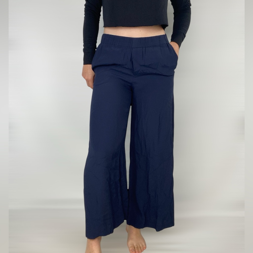 CHARLI High Waisted Wide Leg Pant in Navy‎ Relaxed Fit Casual Party Work